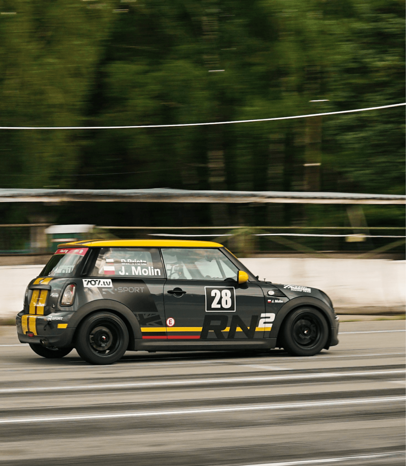 MINI racing on track during competition